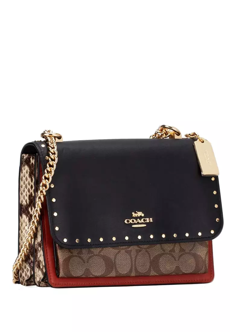 Buy COACH Coach Klare Crossbody In Signature Canvas With Rivets - Brown ...