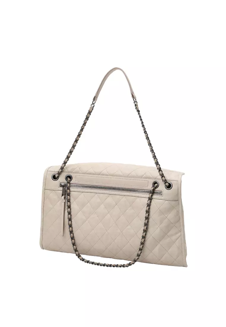 CUBE-II Large Chain Crossbody Bag - Toffee