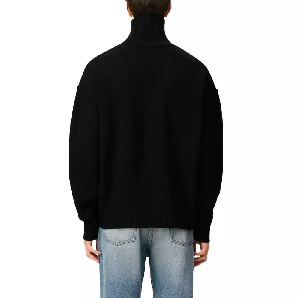 Red Ami De Coeur Inside Out Seams Highneck Sweatshirt Black