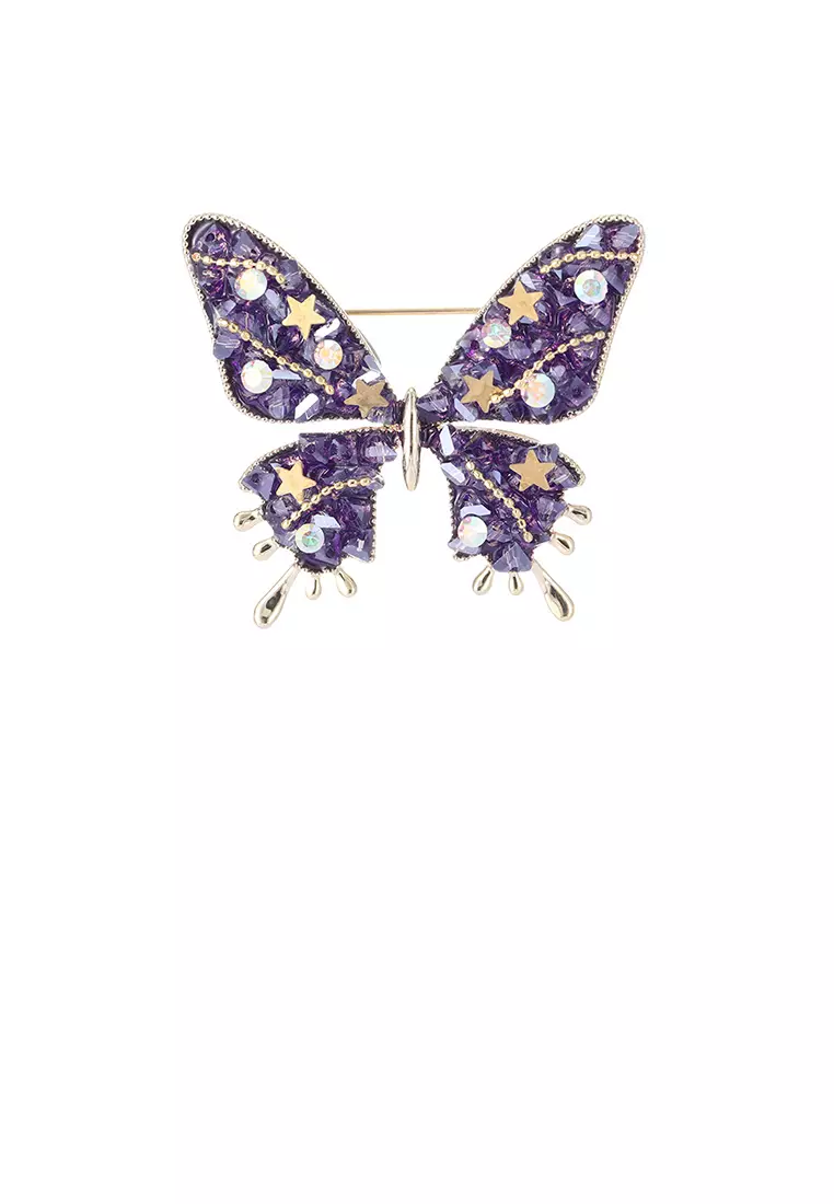 Purple deals butterfly brooch