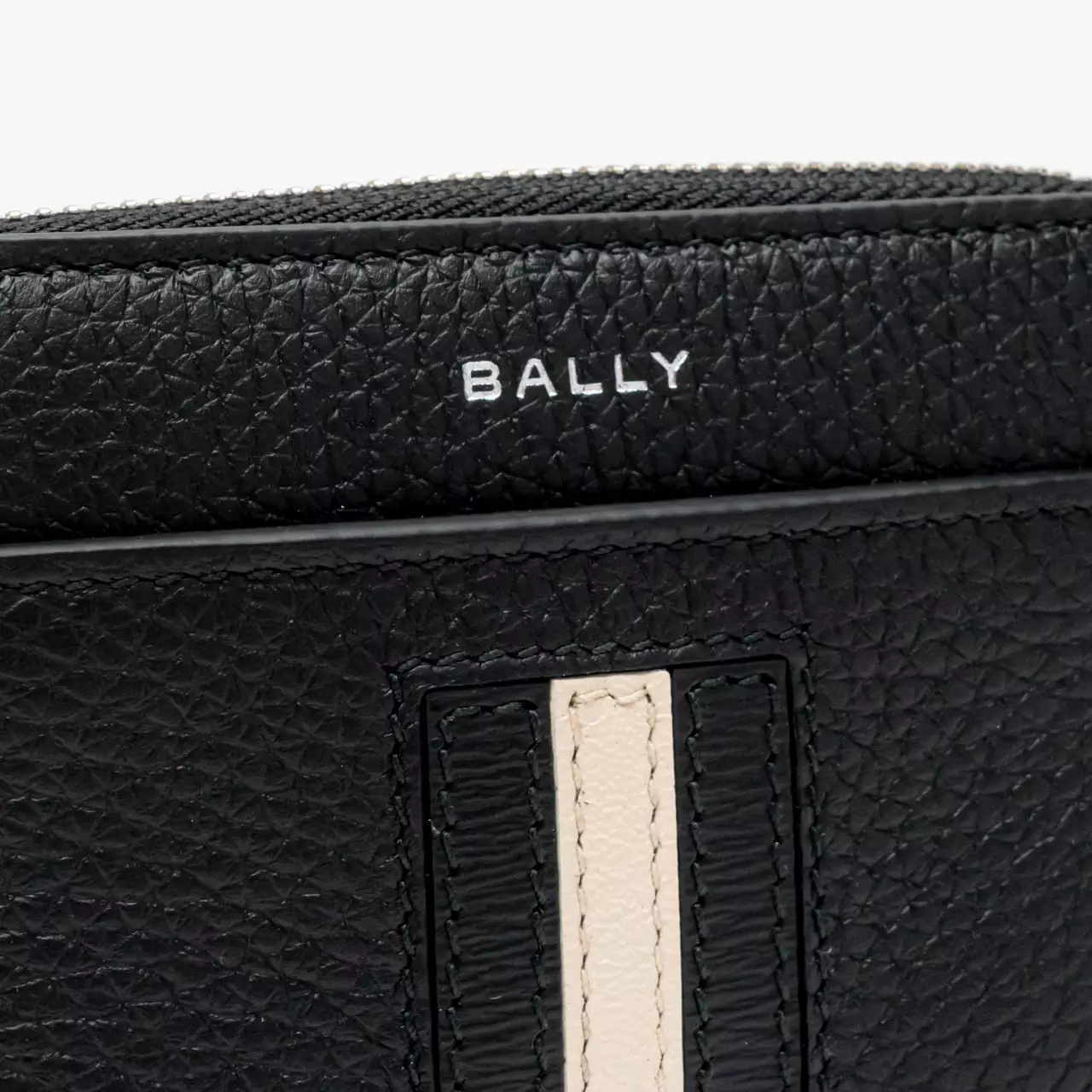 Jual BALLY Bally RBN Small Zipper Coin Wallet Black White Original 2024 ...