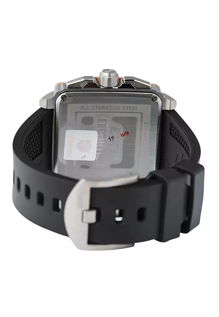 Jam Tangan Pria EXP EX 6844 MCRTRBA Black Dial - Rubber Strap
