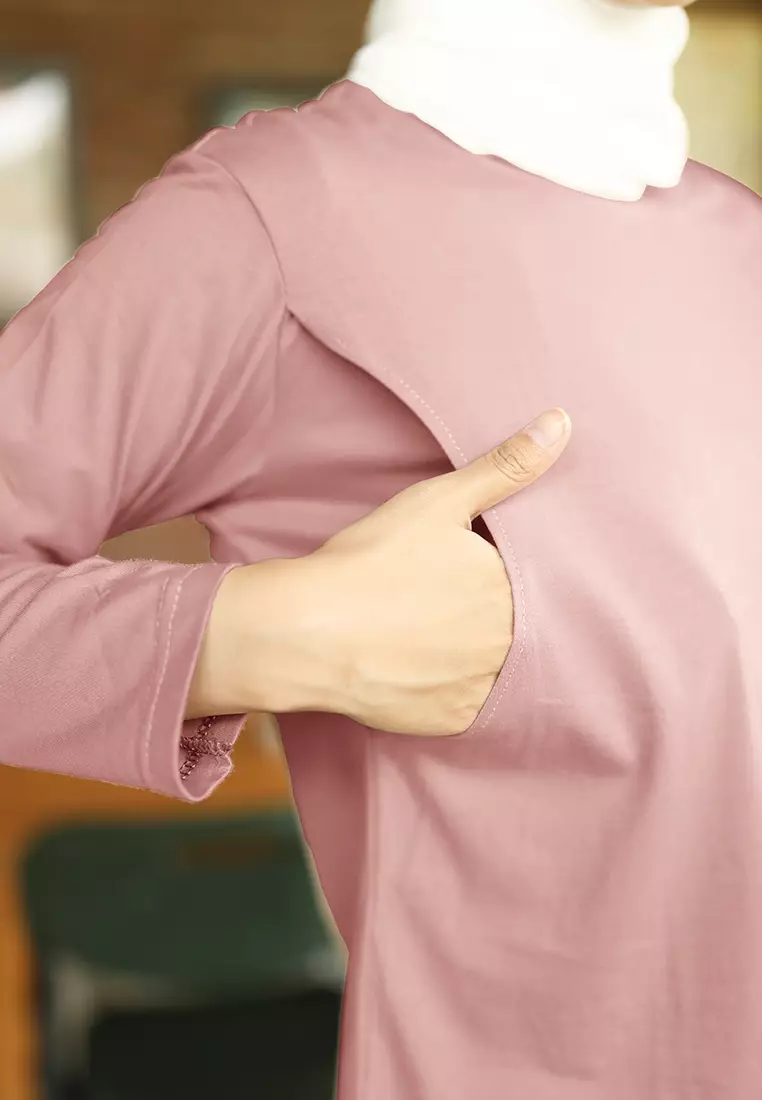 Momira Nursing Long Sleeve T-Shirt | Atasan Basic Lengan Panjang | Kaos Ibu Menyusui - L