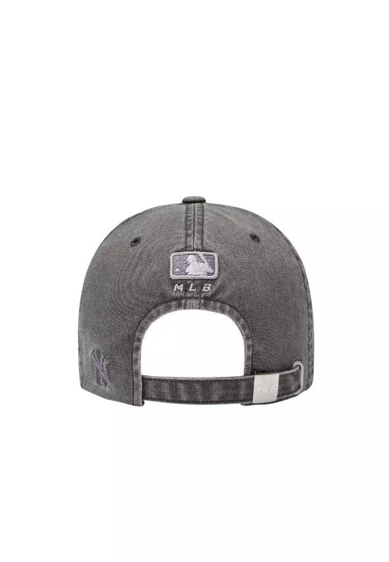 ◆MLB Korea◆ H fit pigment unstructured ball cap NY Charcoa Jual MLB Korea Vintage Color Washing Unstructured Ballcap