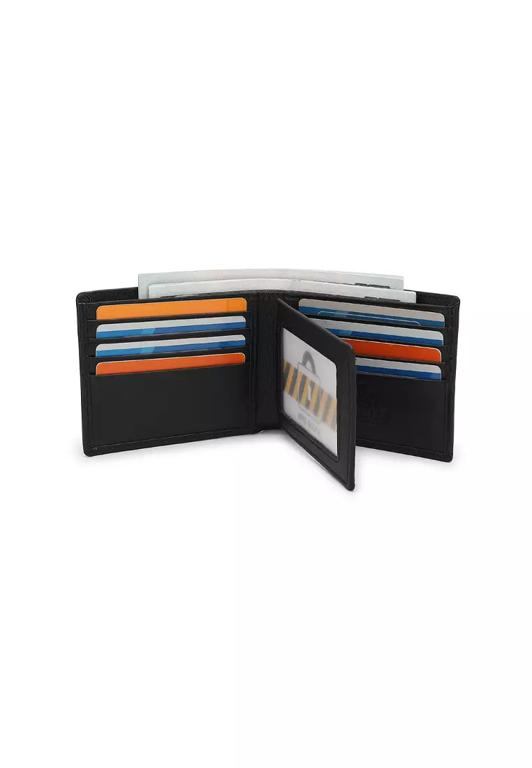 Men's Genuine Leather RFID Blocking Fortune Wallet (Genuine 皮具錢包) - 黑色