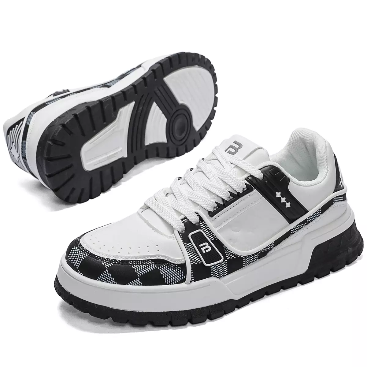 LURAD Sepatu Sneakers Cowok Motif Kotak Simple QNK803