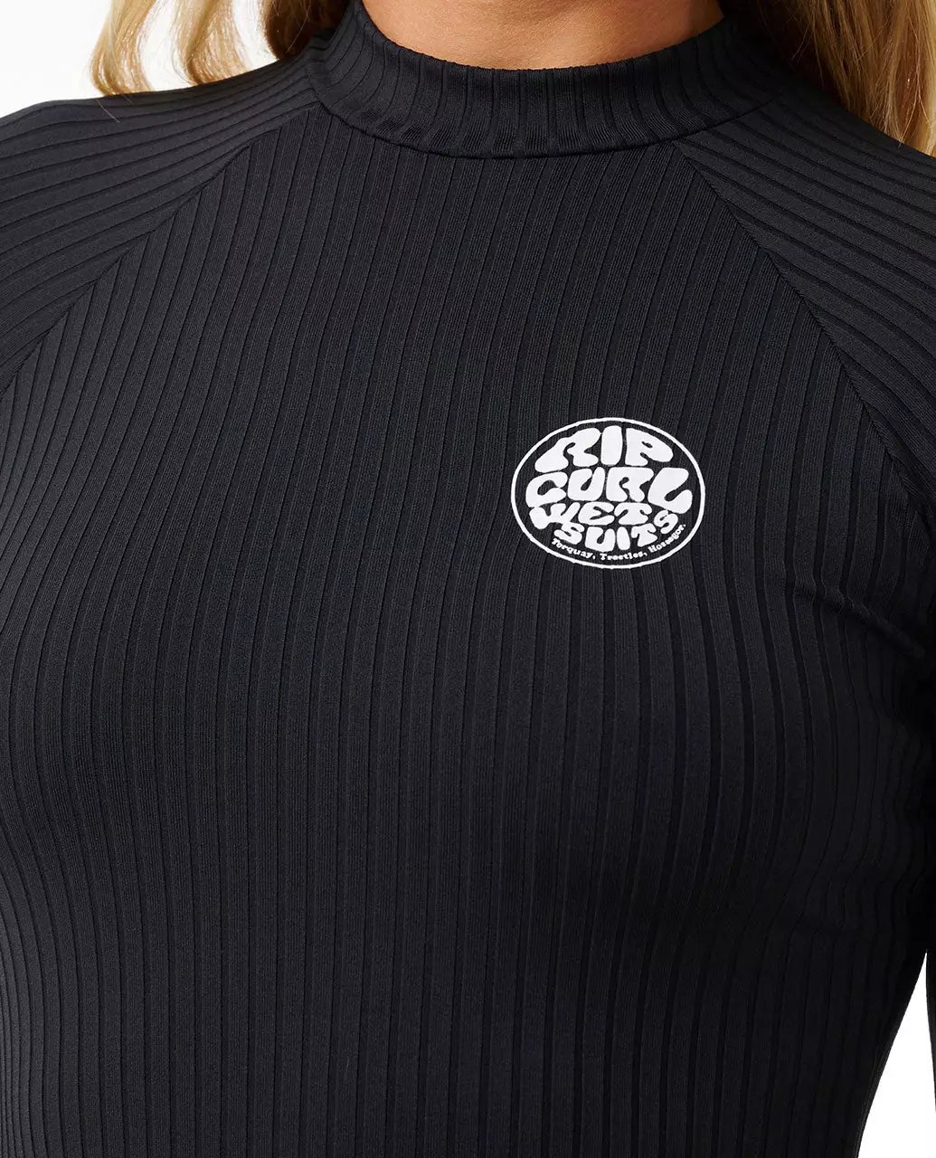 Rip Curl Women Premium Surf Long Sleeve Boyleg Uv Surf Suit - Black