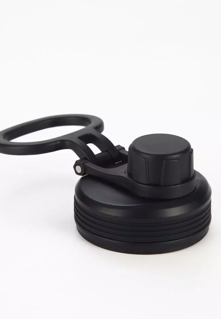 Crossing Urban Ceramic S/S Insulated Screw Cap Sports Bottle With Handle 1000ml - Ebony (Black)