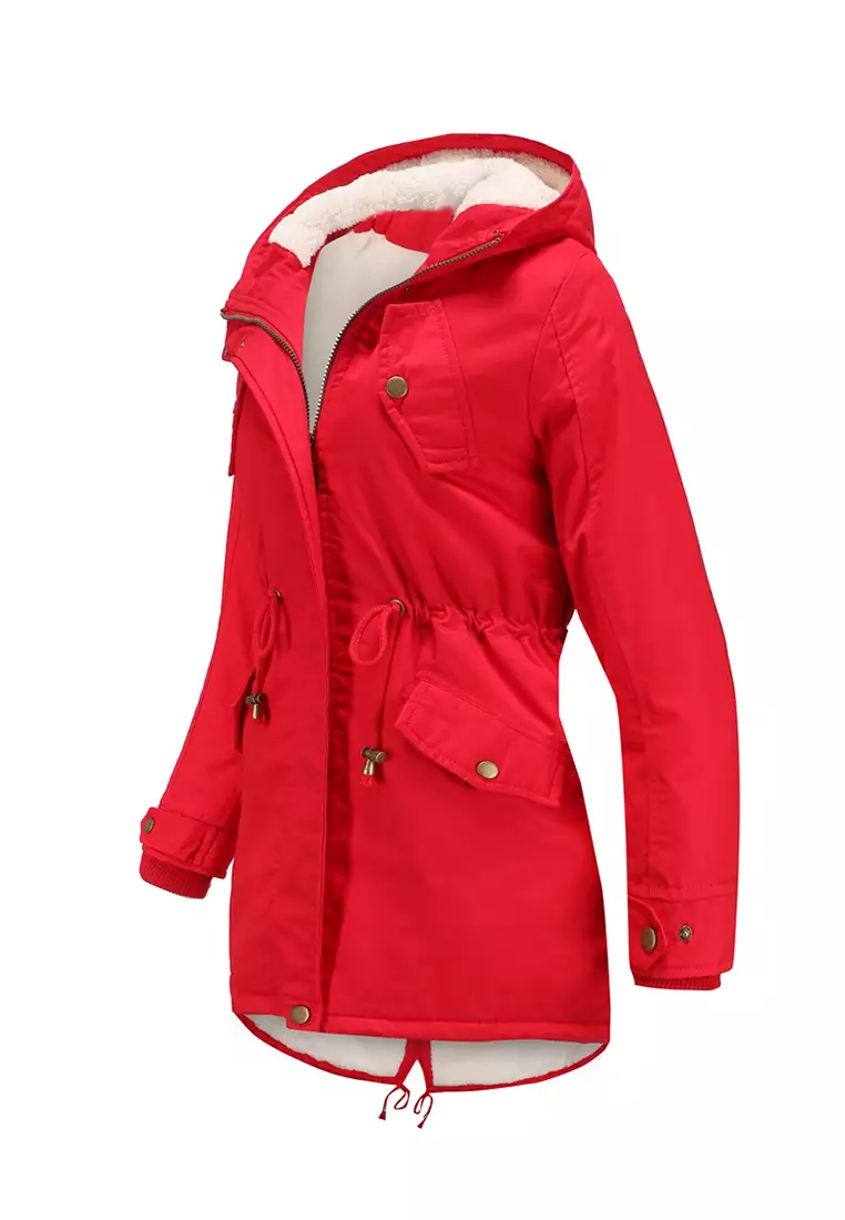 Fleece-lined Hooded Cotton Coat AD-D337
