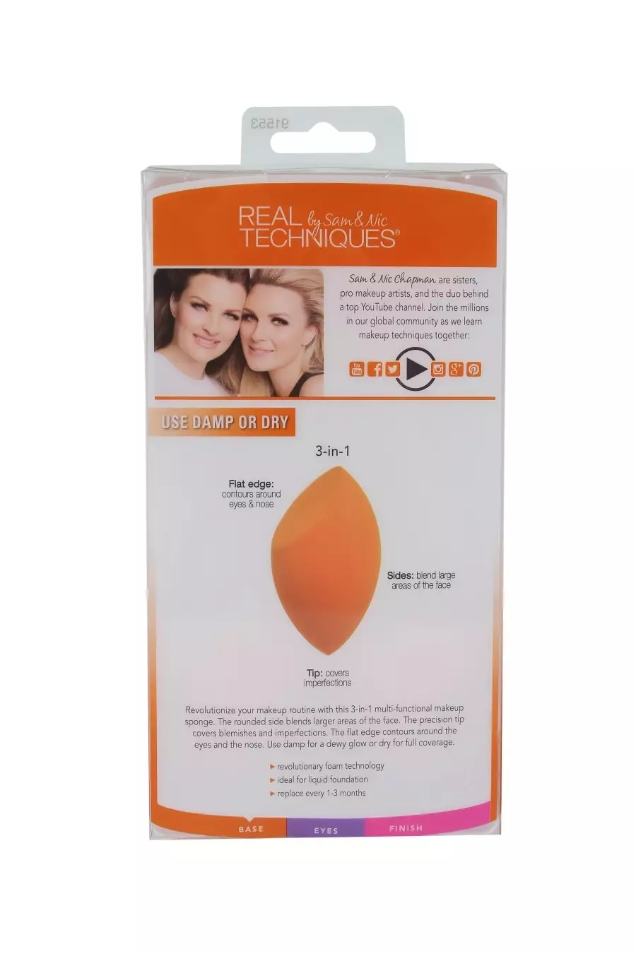 Real Techniques 1553 Miracle Complexion Sponge 4 pc pack