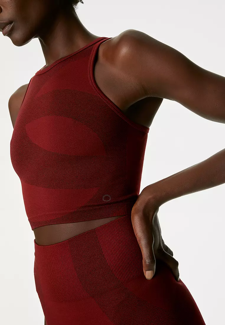 Scoop Neck Seamless Fitted Crop Top