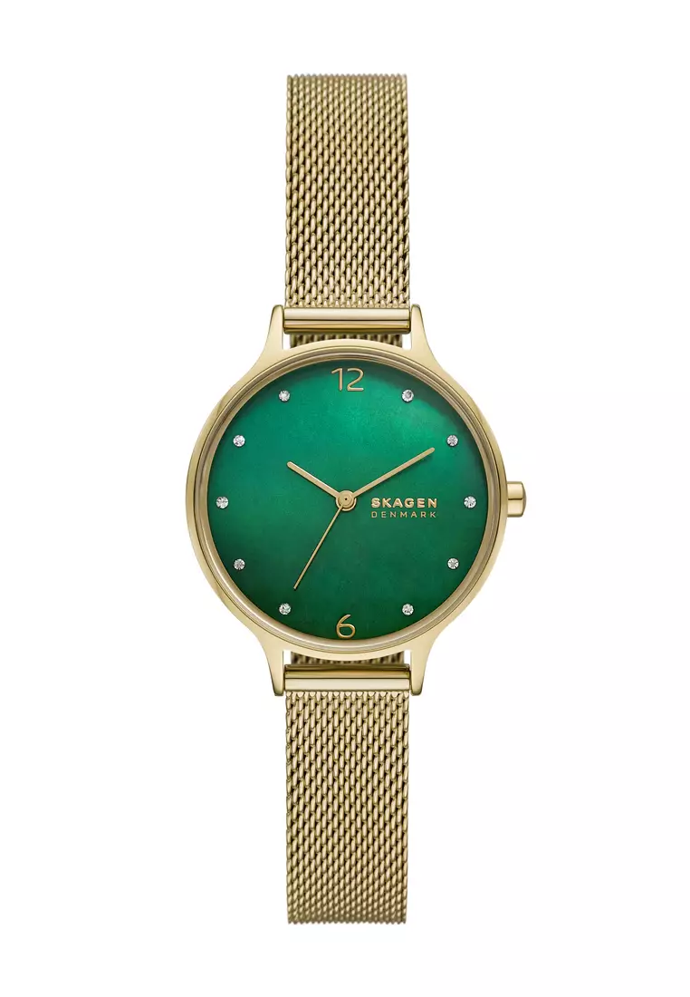 Skagen women's gold watch best sale