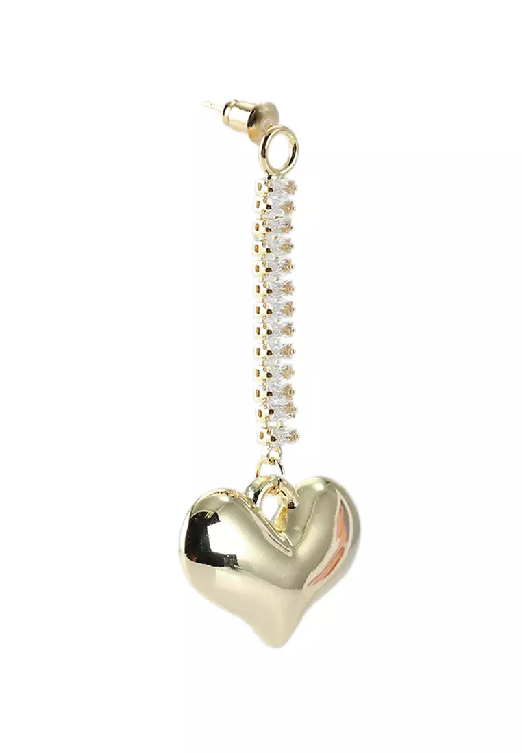 Gold heart new arrivals dangle earrings
