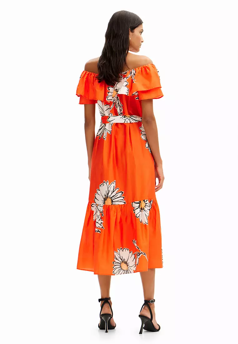 Desigual Woman Daisy ruffle midi dress.