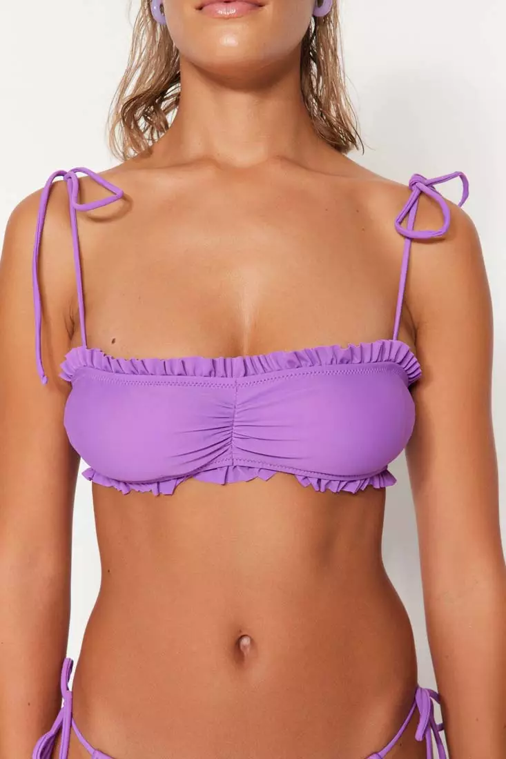 Purple on sale strapless bikini