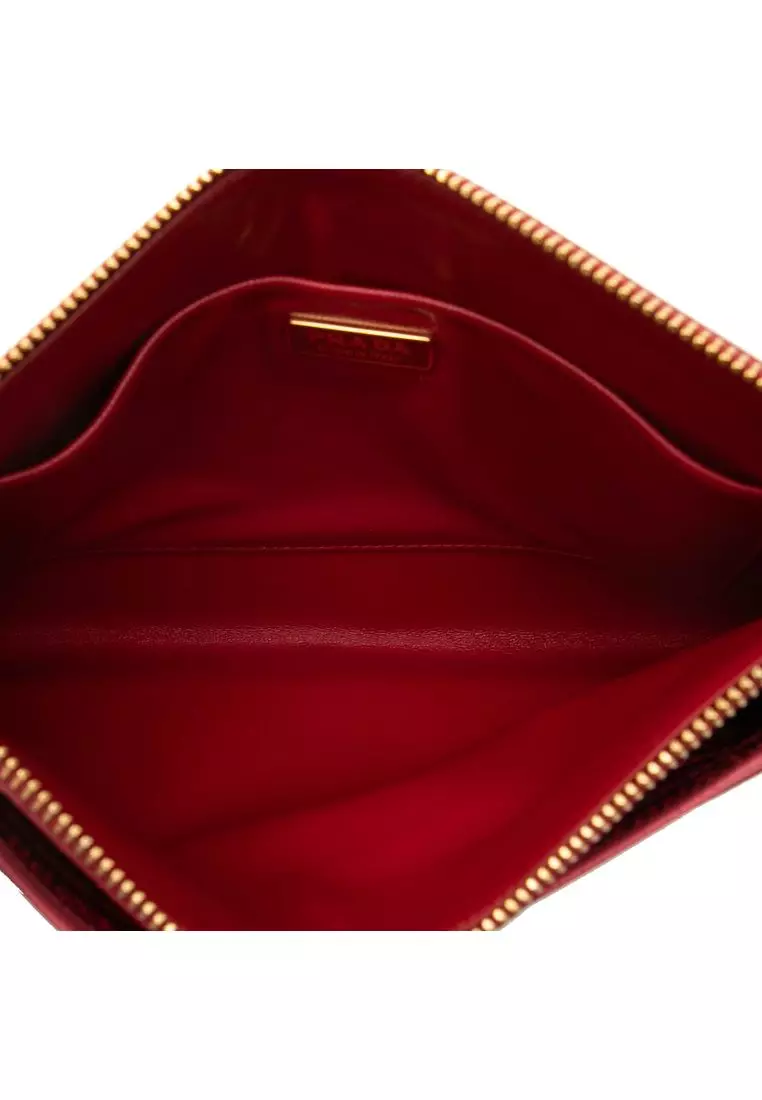 Pre-Loved Prada Tricolor Saffiano Zippered Portfolio Clutch