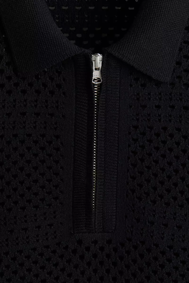 Relaxed Fit Hole-knit polo shirt