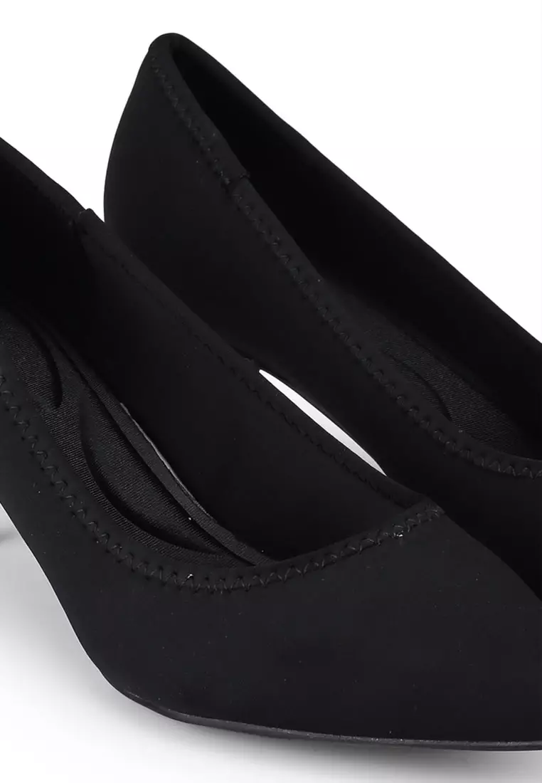 Lycra Mid Heel Pumps