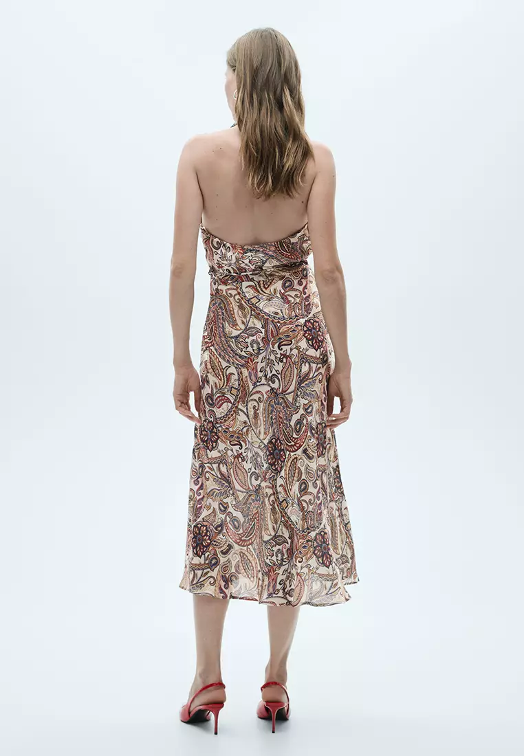Mango printed bow dress top