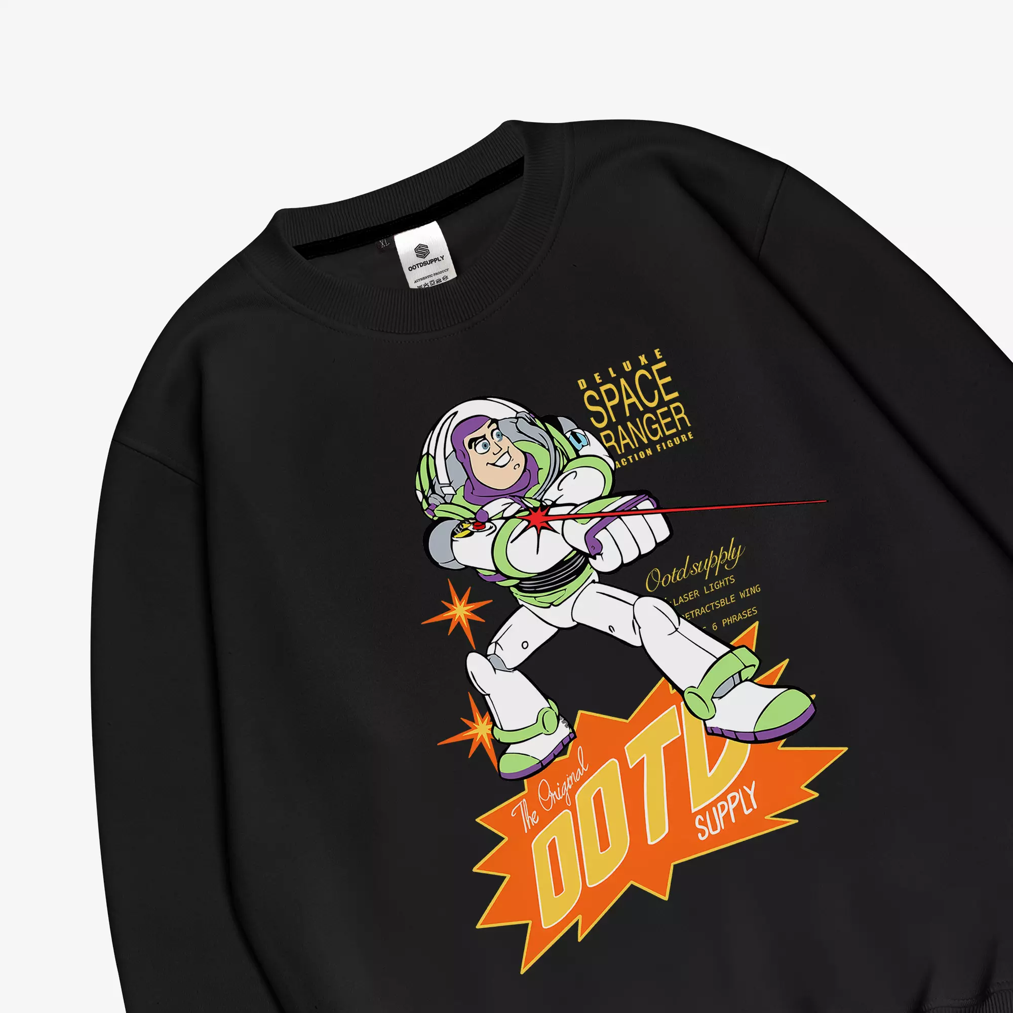 OOTDSUPPLY Crewneck Buzz Light Year Black | Sweater Pria & Wanita CN081