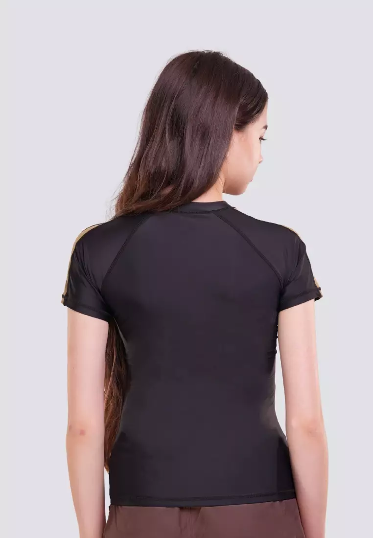 Sportif Short Sleeved Rashguard with Removable Bra Pads Swimwear for Women