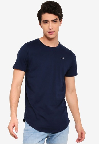 Buy Hollister Curved Hem Crew Neck T Shirt 2020 Online Zalora Singapore
