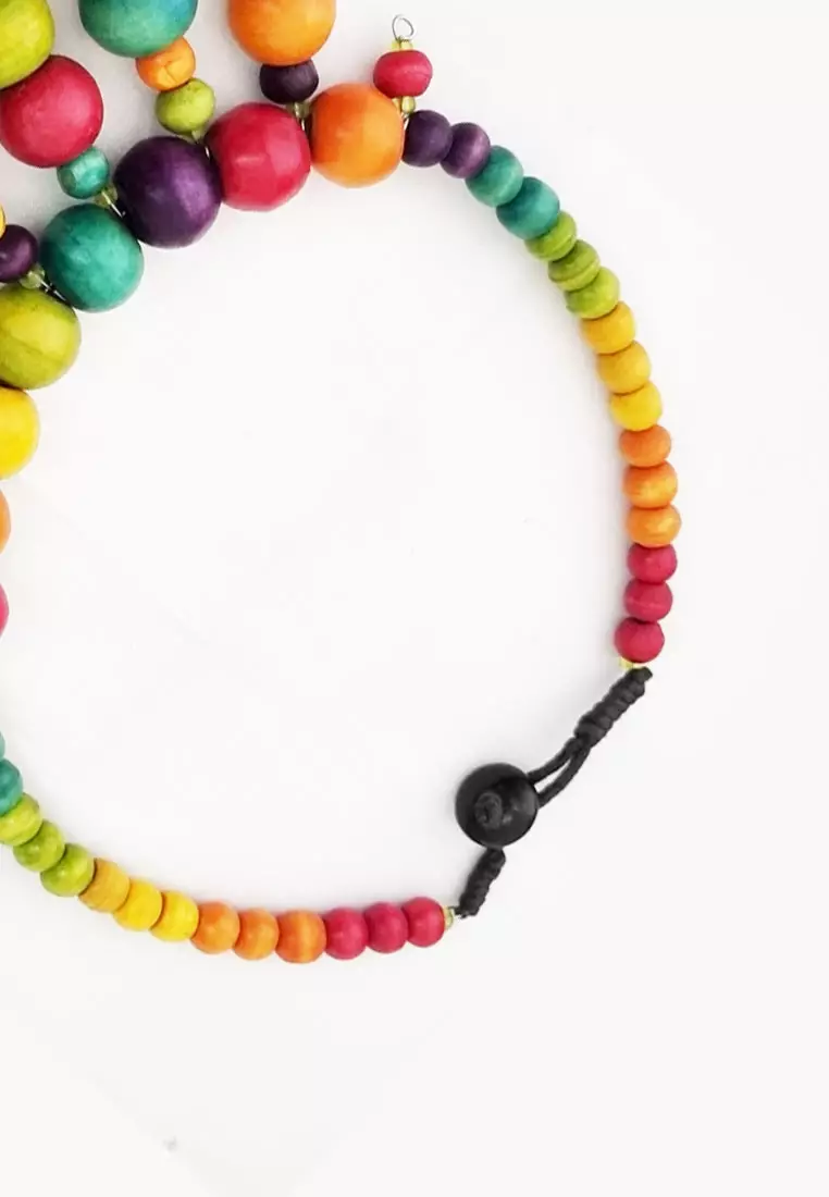 Candy Bloom Wooden Beads Necklace Kalung Wanita Multi