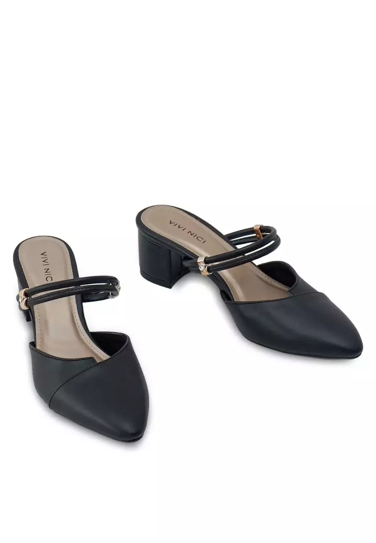 VIVI NICI - Rawles Sandal Mules Hak 5 cm Black