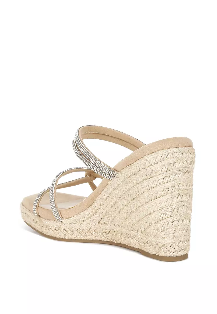 Sepatu Espadrilles Berhias Berlian Imitasi Perona Pipi