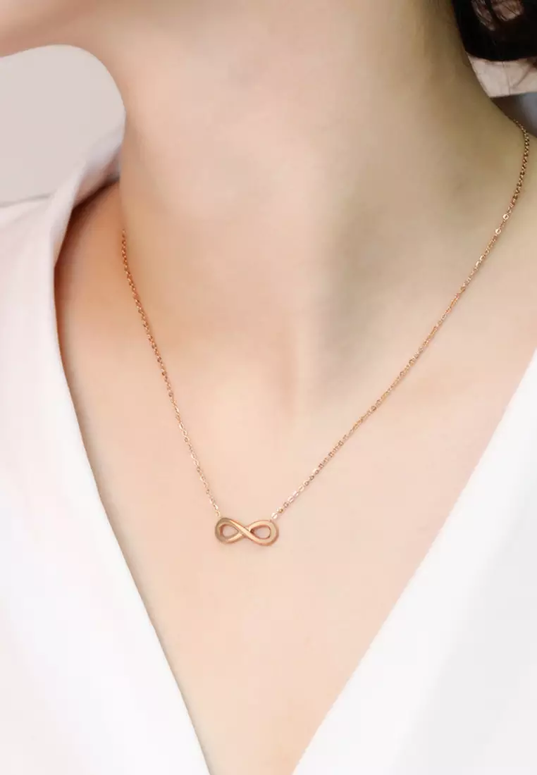 Infinity Endless Love Necklace + Bracelet (Rose Gold)