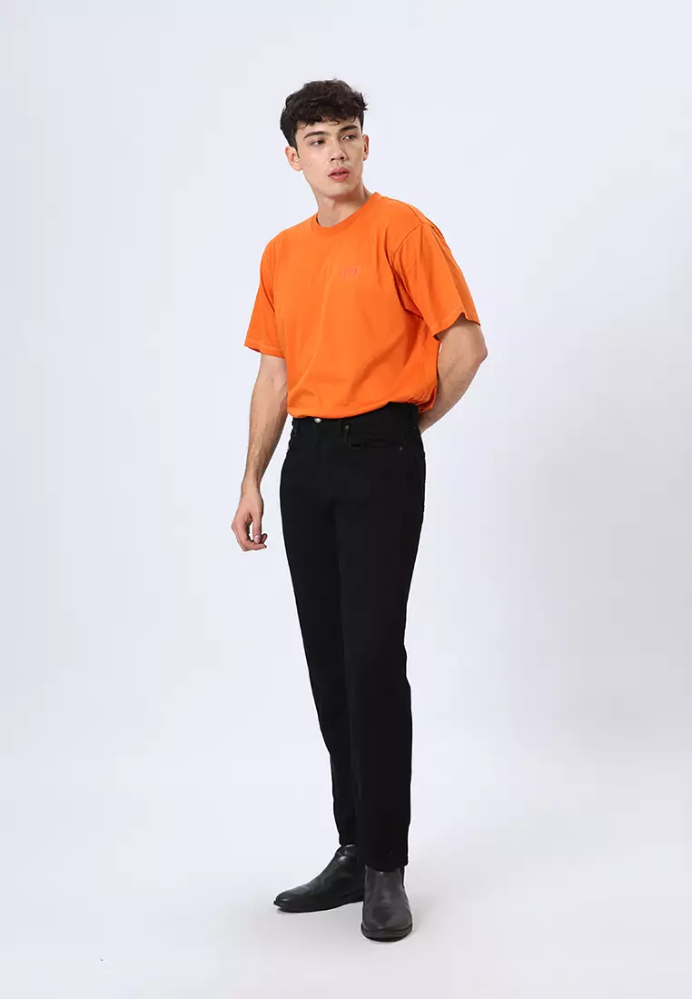 801 Reguler Fit Soft Jeans Black Overdyed - Celana Panjang Denim Pria
