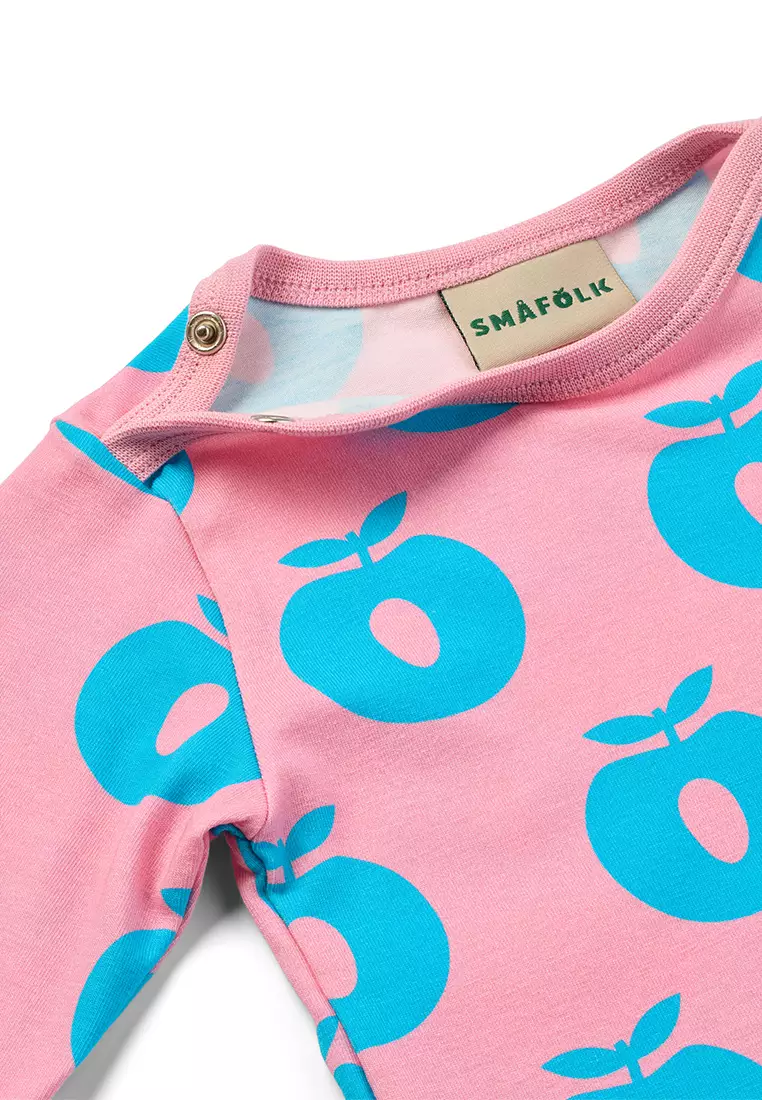 Long-sleeved baby body with apples