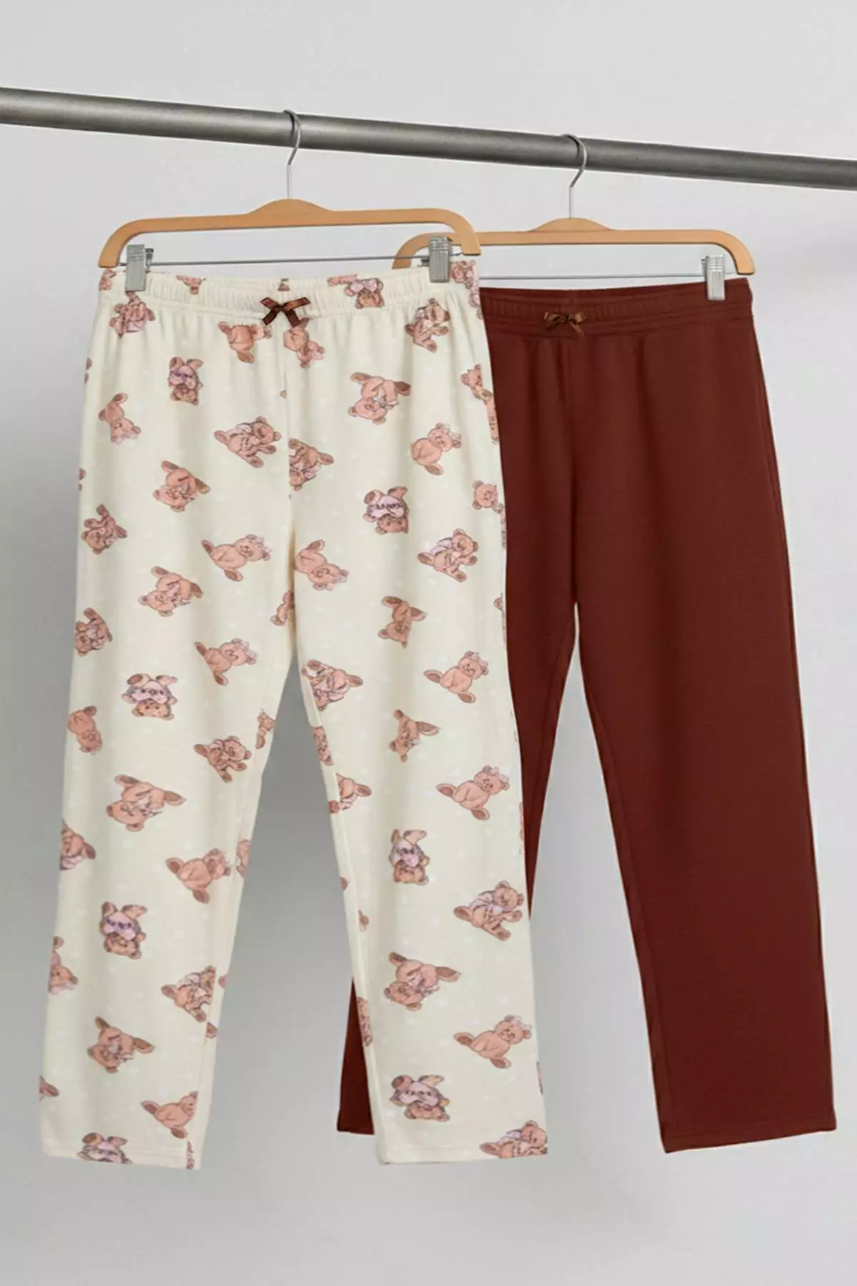 Ecru-Brown 2-Pack Knitted Pajama Bottoms Tbbaw26Ia00003