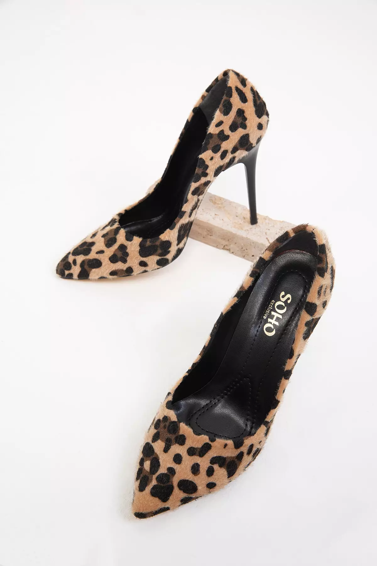 Leopard Patterned Women'S Classic Heeled Shoes - 19720