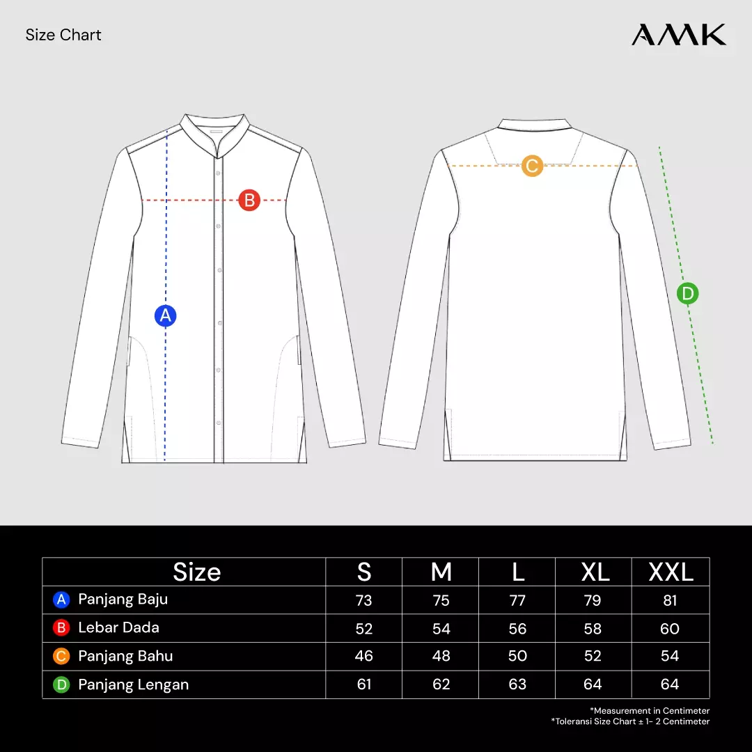 AMK Kemeja Koko Pria Lengan Panjang KK Taha S/s Cream