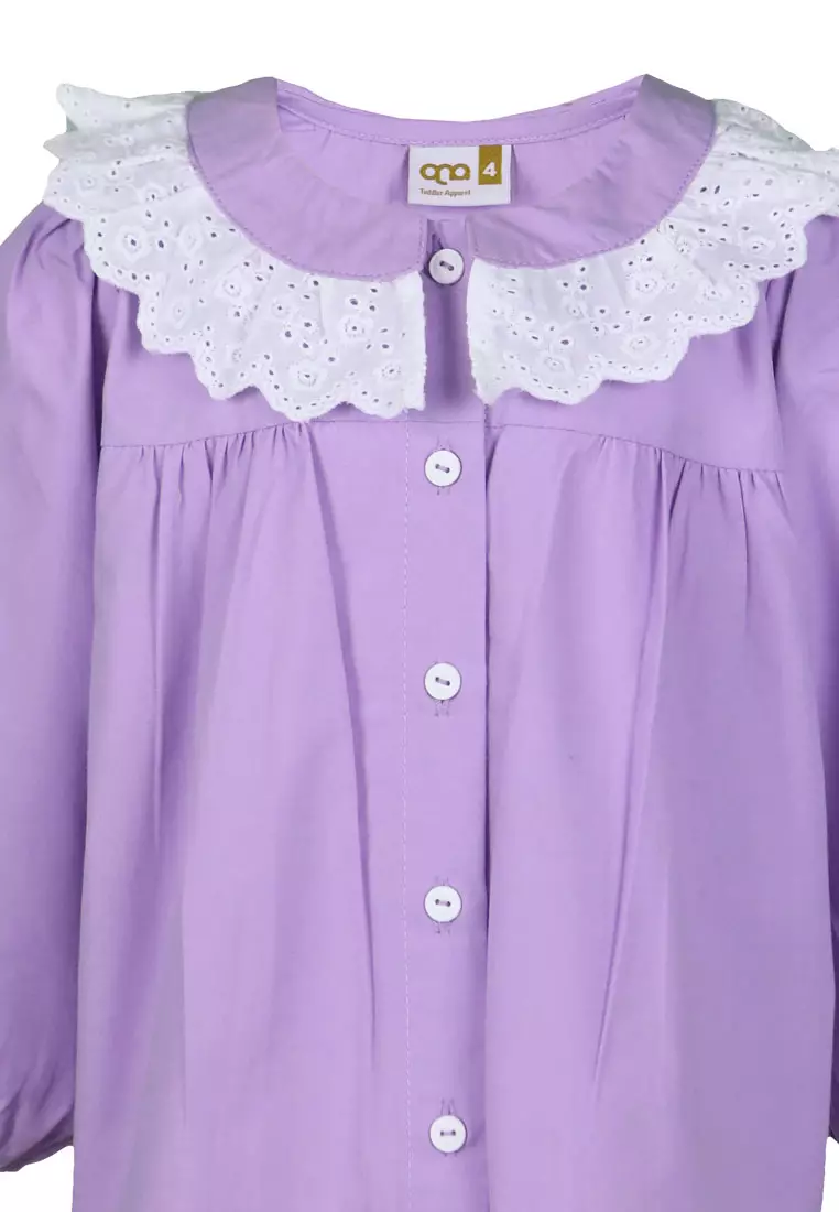 Qna Girl Langrova Blouse Panjang Anak Lilac