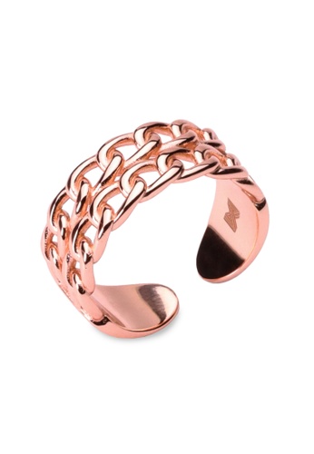 Millenne silver MILLENNE Millennia 2000 Double Chain Link Rose Gold Ring with 925 Sterling Silver F7A90AC5456793GS_1
