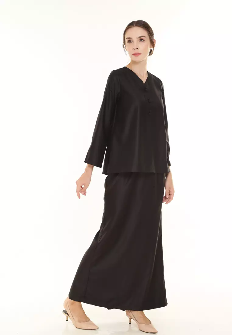 Kiera Kurung Kedah Modern in Black