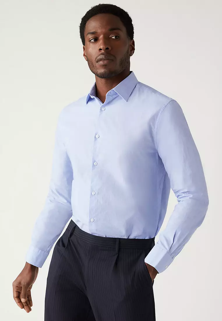 Regular Fit Pure Cotton Textured Shirt