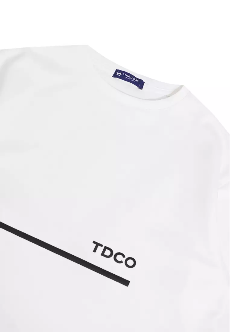 MTK40 Kaos Oversize Distro Pria Thirdday 1Line Tdco Putih