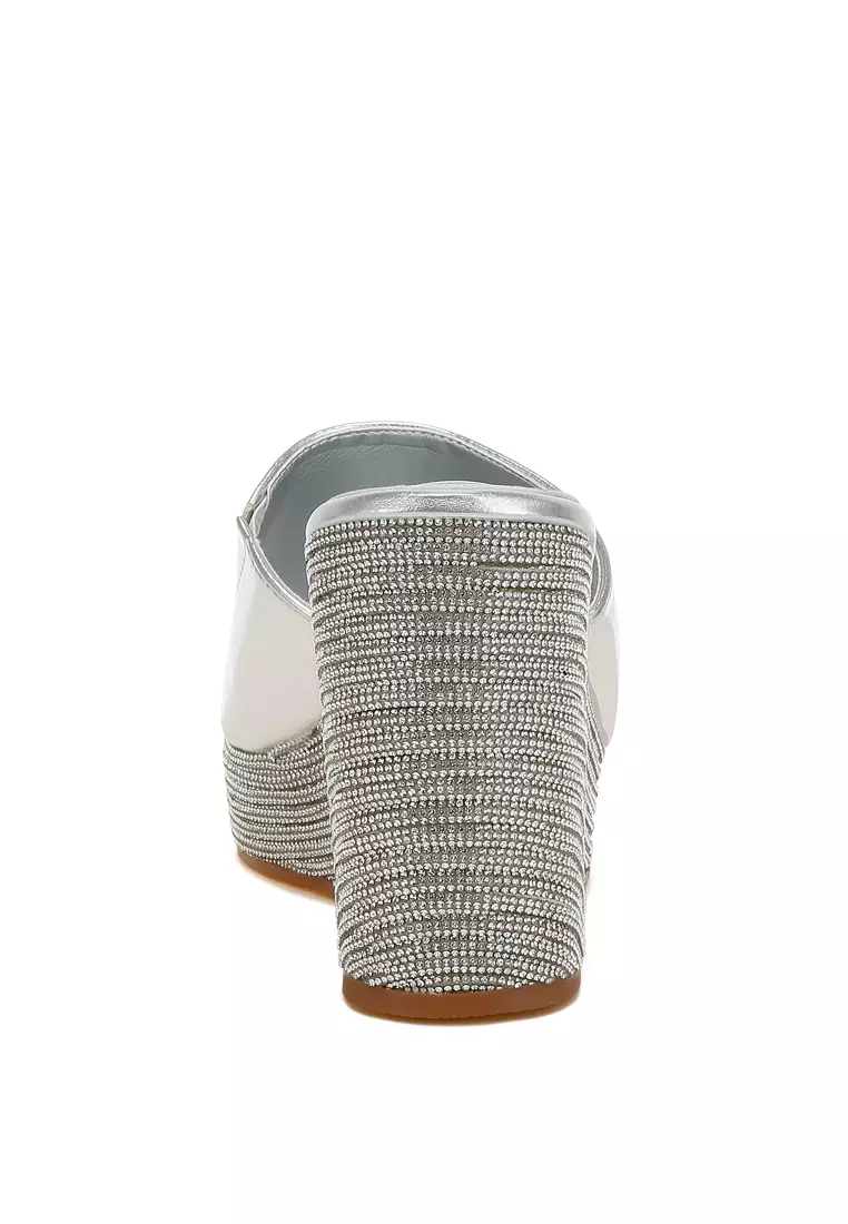 Wedge Heel Peep Toe Sandals in Silver