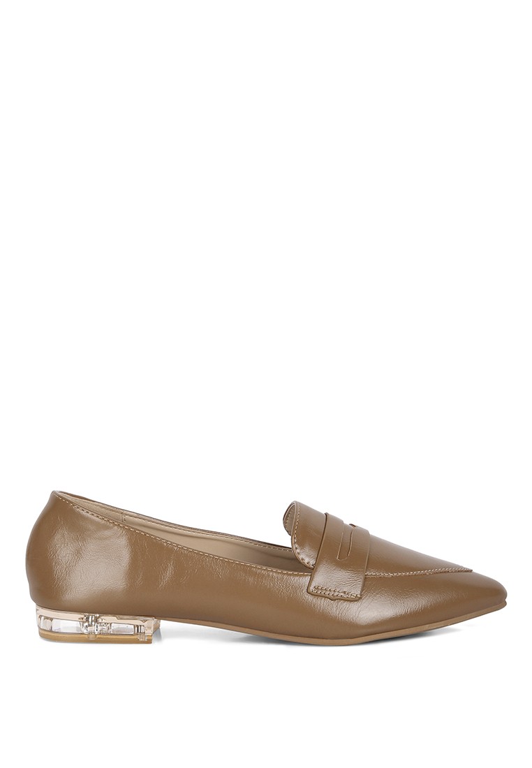 Taupe Flat Formal Loafers