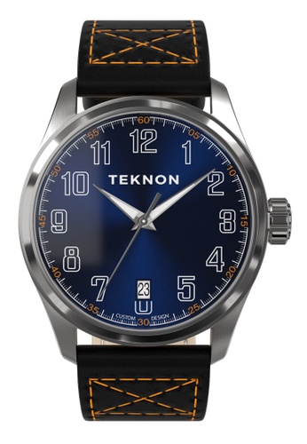 Teknon black and blue and silver TEKNON Classic Master Vintage - 40.5mm, Seiko AUTOMATIC Movement, Stainless Steel Watch, Blue Dial 3C6A4AC2D56BE8GS_1