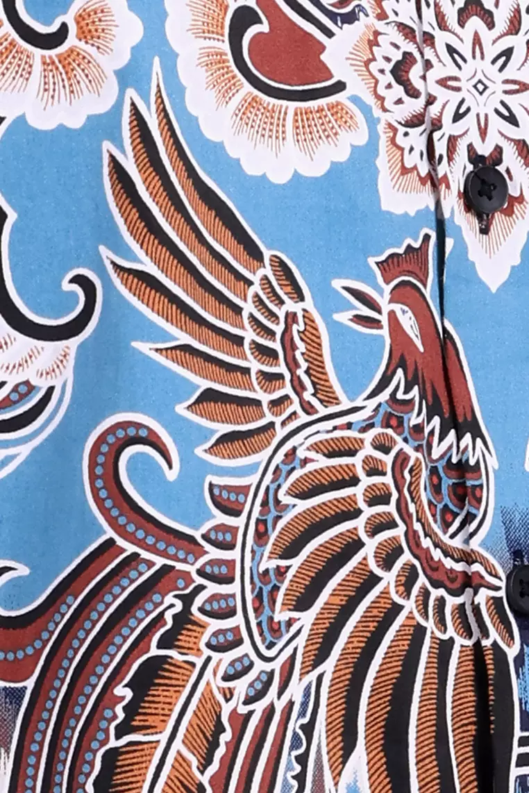 MANZONE - Kemeja Batik Lengan Panjang Pria Rasoka Modern Fit - Tosca