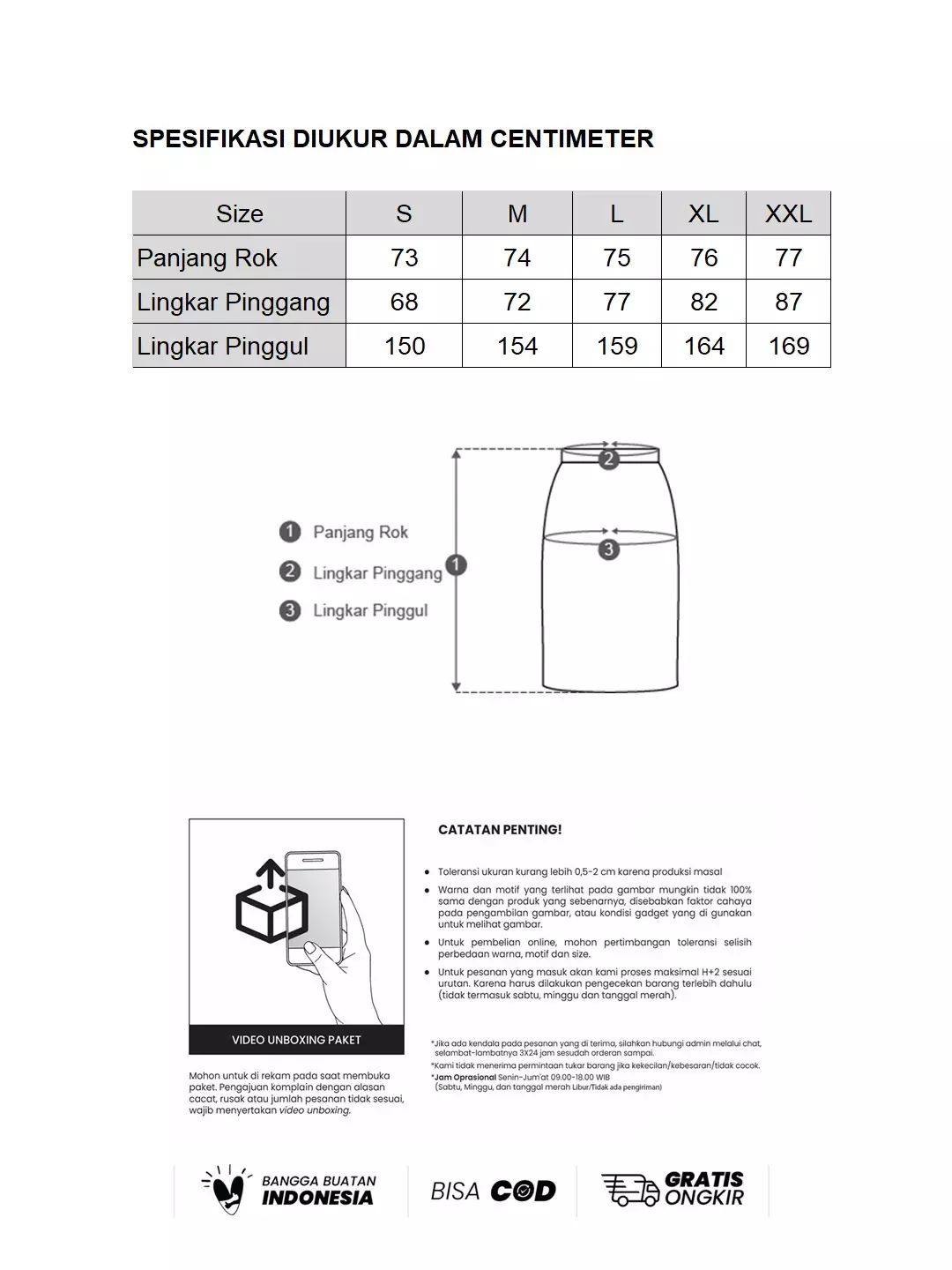 MINIMAL - Arsyana - Rok Katun Motif Bunga  - Dark Navy Warna Navy_Dark