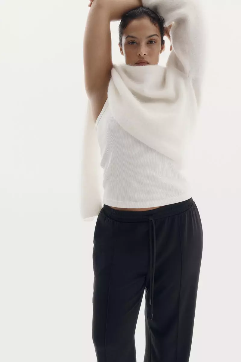 Wide crease-front joggers
