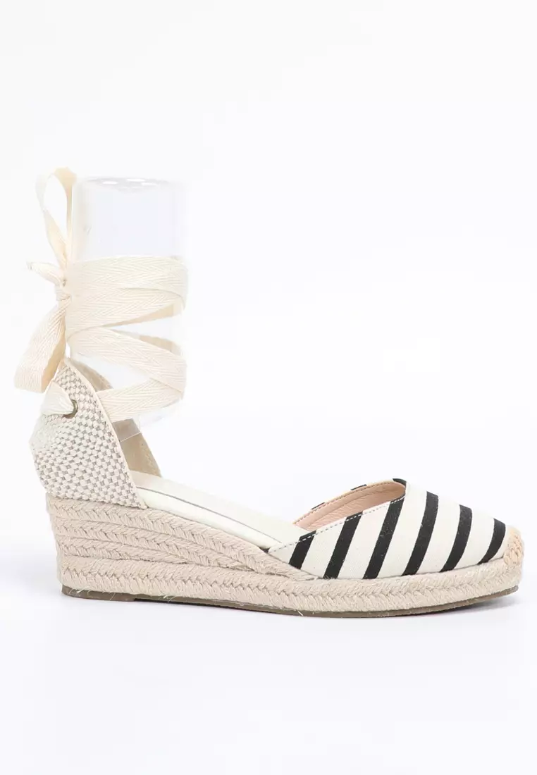Discount on Twenty Eight Shoes  shoes - SKU: 5CM Lace Up Linen Wedge Espadrilles HB103