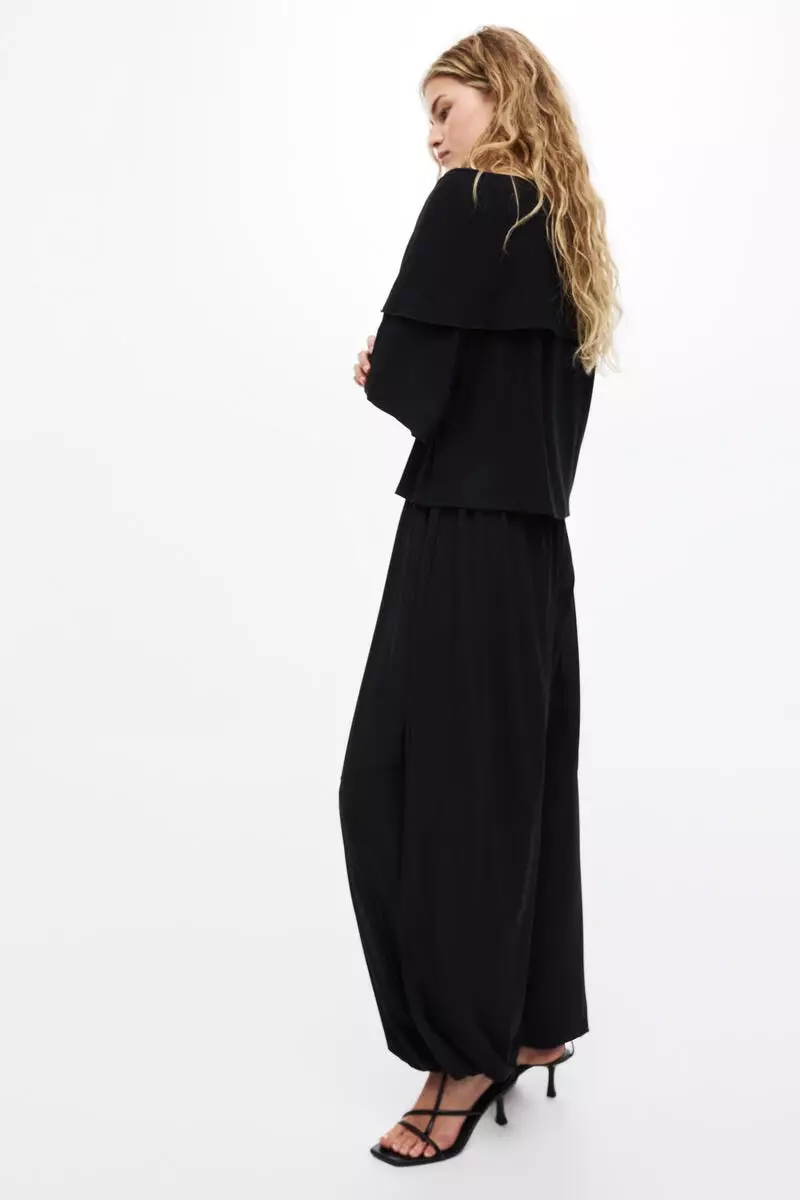 Cape-detail jersey top