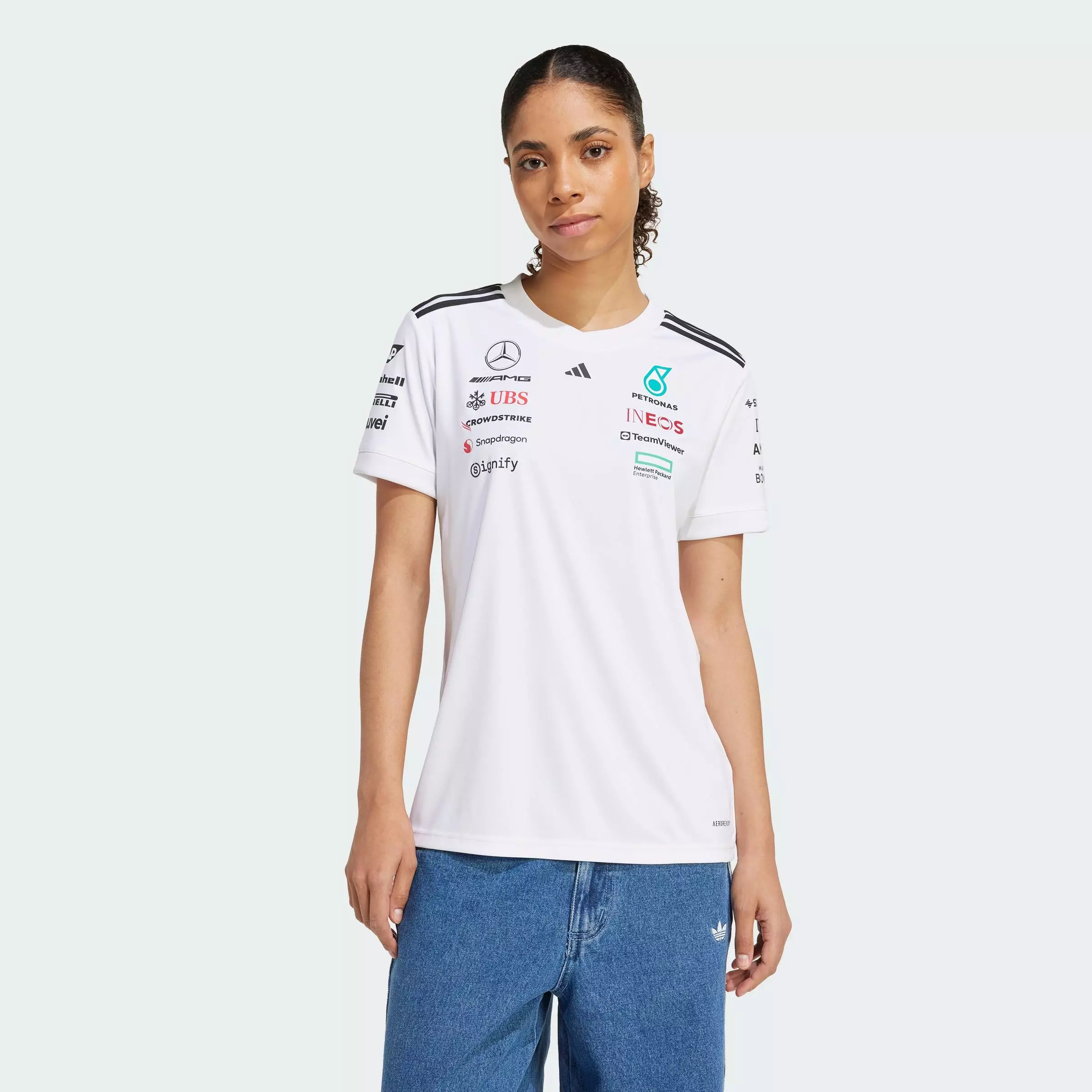 Motorsport MERCEDES - AMG PETRONAS FORMULA ONE TEAM DRIVER JERSEY Women White JX5799