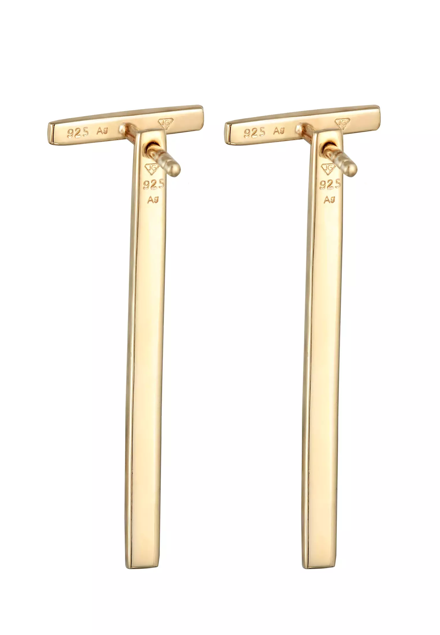 Earrings Ear Hanger Rod Geo Minimal Gold Plated